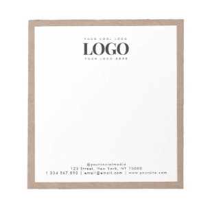 Bloc-note Earthy Kraft Ajouter votre rectangle de logo comme