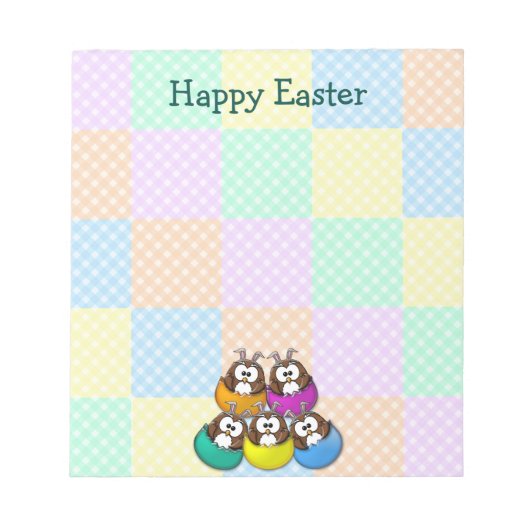 Bloc-note Easter owl - rainbow (Devant)