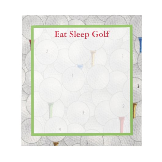 Bloc-note Eat Sleep Golf (Devant)