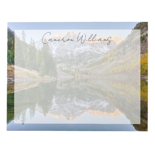 Bloc-note Eau | Maroon Bells Lake Aspen Trees (Devant)