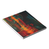 Bloc-note Eau Orange Rouge Bleu moderne Art Abstrait Motif (Incliné)