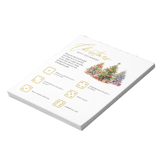 Bloc-note Échange de cadeaux de Noël Jeu de fête (Tourné)