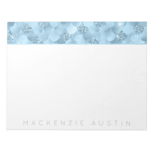 Bloc-note Échelle de verre de sirène Dusty Ice Blue Sheen