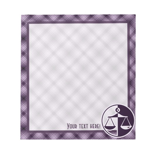 Bloc-note Échelles de justice violette (Devant)