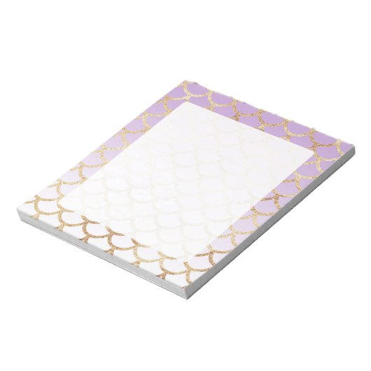 Bloc-note Échelles de sirène d'or violet parties scintillant (Tourné)