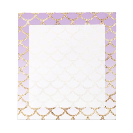 Bloc-note Échelles de sirène d'or violet parties scintillant (Devant)