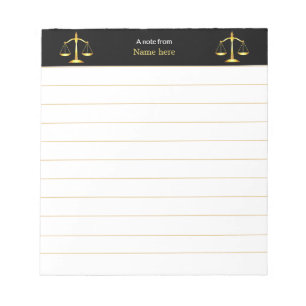 Bloc-note Échelles élégantes de justice alignées