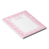 Bloc-note Éclaboussure de milkshake rose personnalisée (Incliné)