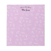 Bloc-note École rose personnalisée Thème (Devant)