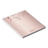 Bloc-note Écriture de nom d'étoiles d'or rose (Incliné)