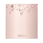 Bloc-note Écriture de nom d'étoiles d'or rose (Devant)