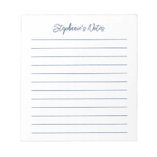 Bloc-note Écriture Élégante Bleu Marine Personnalisée