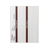 Bloc-note Écriture Élégante Chocolat Marron 8.5x11 Recettes (Tourné)