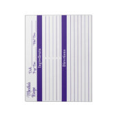 Bloc-note Écriture Élégante Violet 8.5x11 Recettes (Tourné)