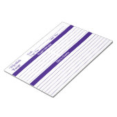 Bloc-note Écriture Élégante Violet 8.5x11 Recettes (Incliné)