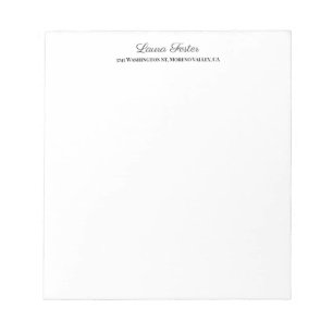 Bloc-note Écriture manuscrite blanche élégante minimaliste c
