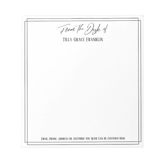 Bloc-note Écriture manuscrite décontractée du bureau de Simp (Devant)