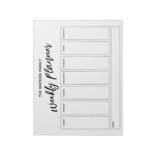 Bloc-note Écriture manuscrite décontractée Simple Planificat (Tourné)