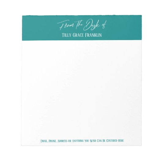 Bloc-note Écriture manuscrite du bureau de Bright Turquoise (Devant)