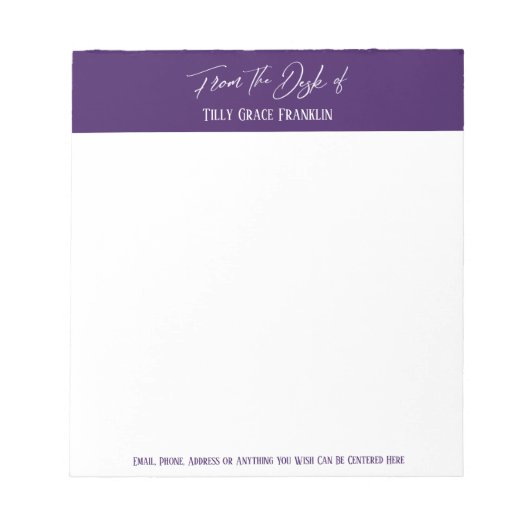 Bloc-note Écriture manuscrite du bureau de Deep Dark Purple (Devant)