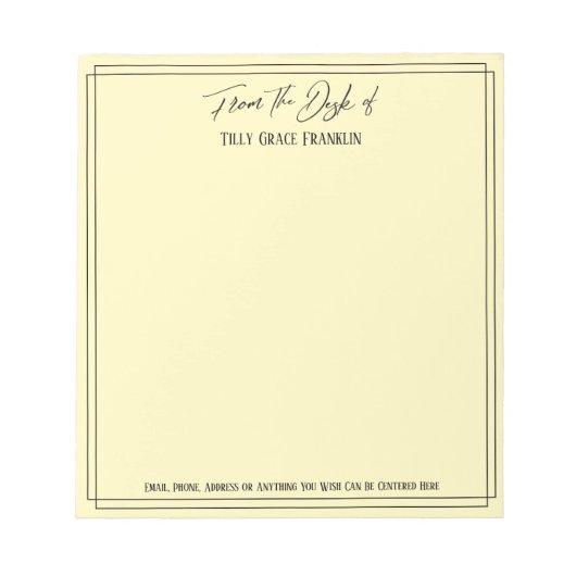 Bloc-note Écriture manuscrite du bureau de Simple Jaune clai (Devant)