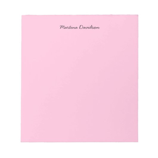 Bloc-note Écriture manuscrite originale unique rose (Devant)