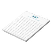 Bloc-note Écriture marine professionnelle à monogramme pour (Tourné)