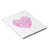 Bloc-note Écriture spirale coeur rose pour la Saint Valentin (Incliné)