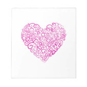 Bloc-note Écriture spirale coeur rose pour la Saint Valentin (Devant)