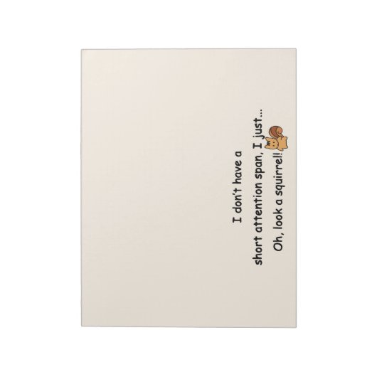 Bloc-note Écureuil à courte attention drôle (Tourné)
