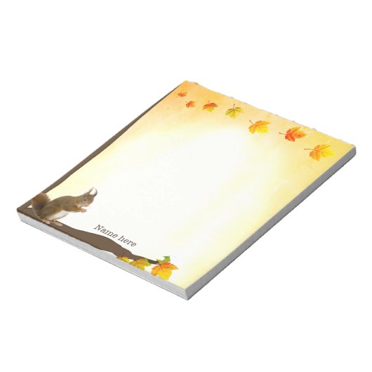 Bloc-note Écureuil mignon et feuilles d'automne (Tourné)