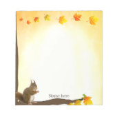 Bloc-note Écureuil mignon et feuilles d'automne (Devant)