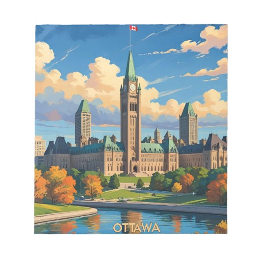 Bloc-note Édifice du Parlement d'Ottawa Canada, paysage urba (Devant)