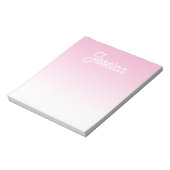 Bloc-note (Editable) Light Pink Color Ombre & Your Text (Tourné)