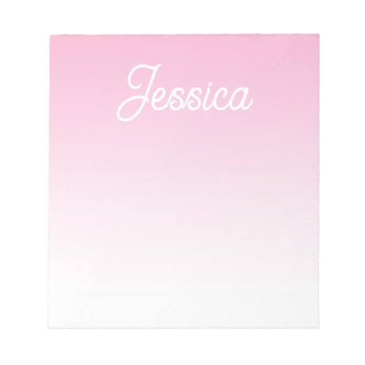 Bloc-note (Editable) Light Pink Color Ombre & Your Text (Devant)