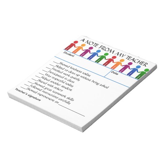 Bloc-note Editable Positive Note From My Teacher (Tourné)