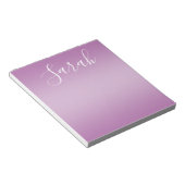 Bloc-note Editable Soft Mauve Ombre & White Text Script (Incliné)