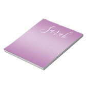 Bloc-note Editable Soft Mauve Ombre & White Text Script (Tourné)