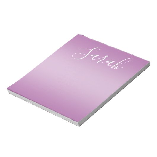 Bloc-note Editable Soft Mauve Ombre & White Text Script (Tourné)
