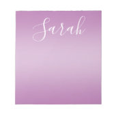 Bloc-note Editable Soft Mauve Ombre & White Text Script (Devant)