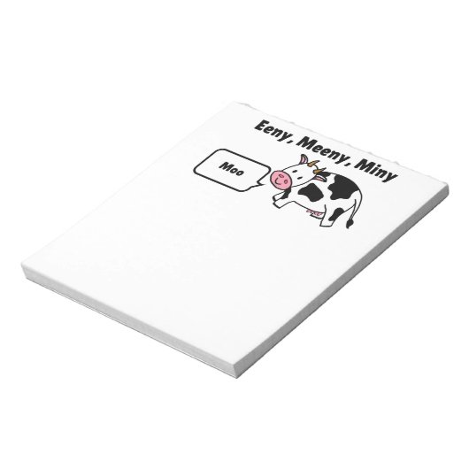 Bloc-note Eeny, Meeny, Miny, Moo Cow (Tourné)
