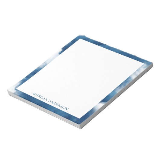 Bloc-note effet fumée bleu monogramme tendance (Tourné)