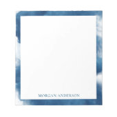 Bloc-note effet fumée bleu monogramme tendance (Devant)