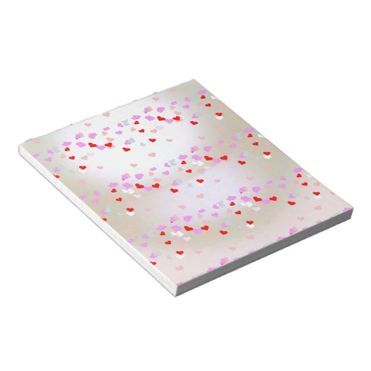 Bloc-note Effet perle blanche avec coeur (Incliné)