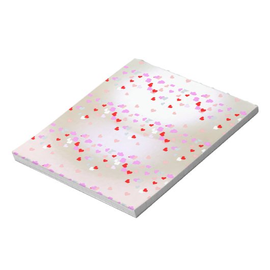 Bloc-note Effet perle blanche avec coeur (Tourné)