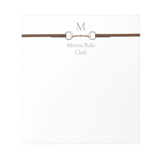 Bloc-note Eggbutt Snaffle Bit Monogrammed Euqestrien (Devant)