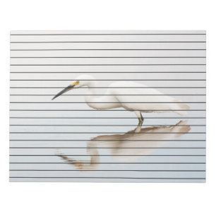 Bloc-note Egret sur étang calme