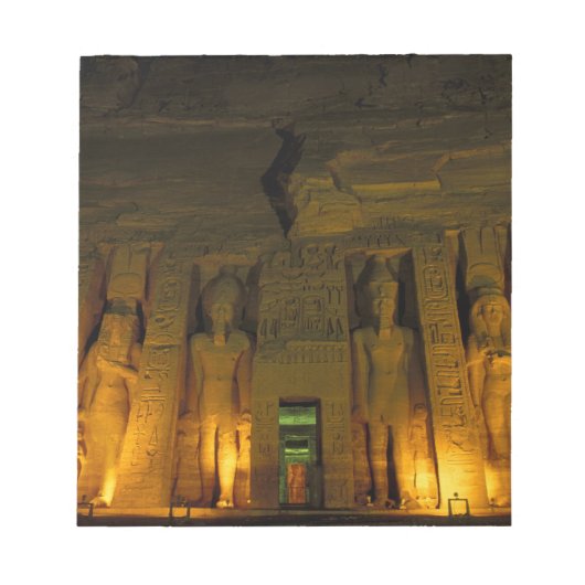 Bloc-note Égypte, Abu Simbel, Façade illuminée du petit (Devant)