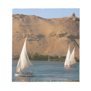 Bloc-note Egypte, Assouan, Nil River, Felucca voiliers,