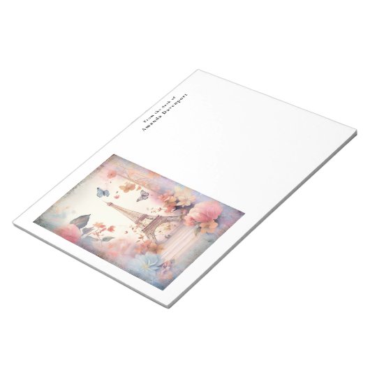 Bloc-note Eiffel Tower Butterflies and Flowers (Incliné)